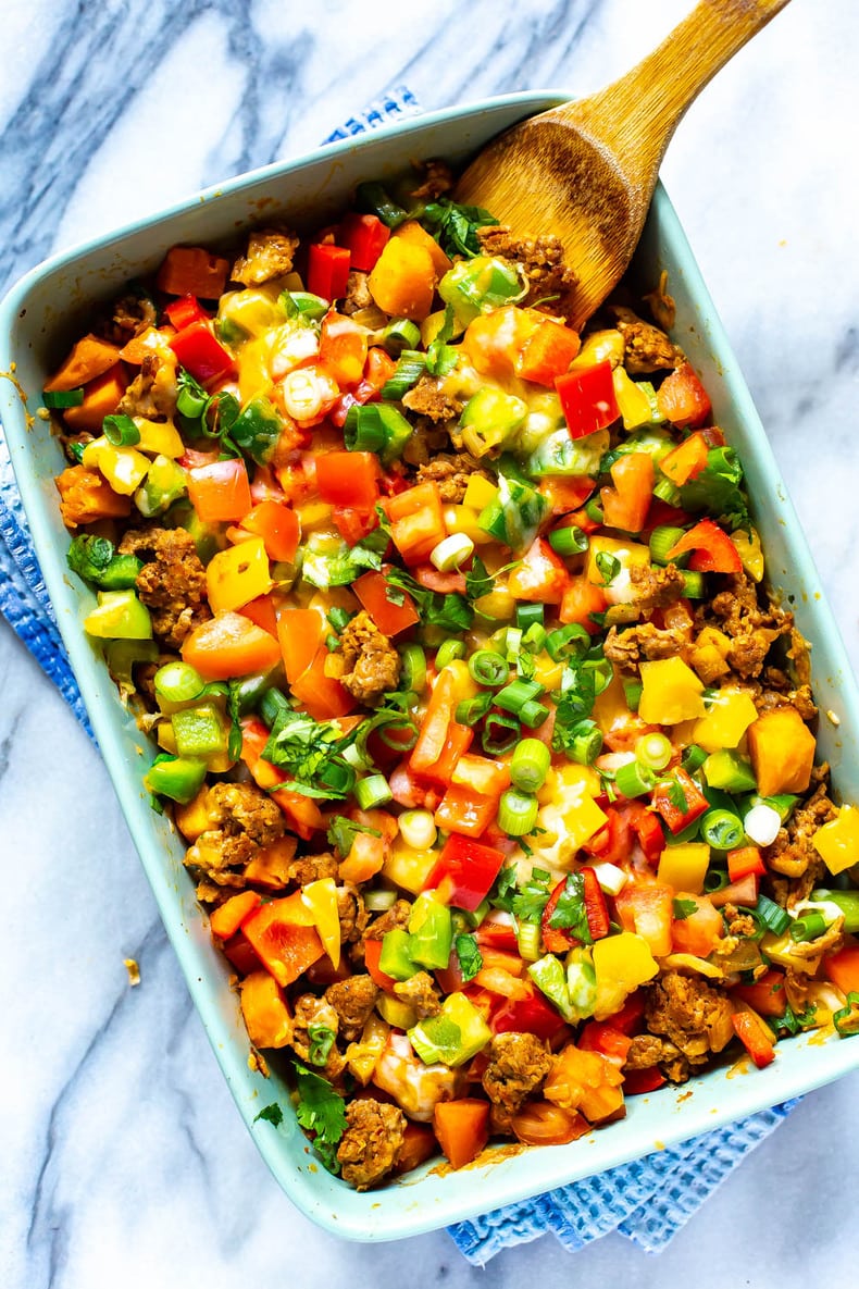 Meal Prep Skinny Taco Bake Recipe - Taco Casserole - The Girl on Bloor