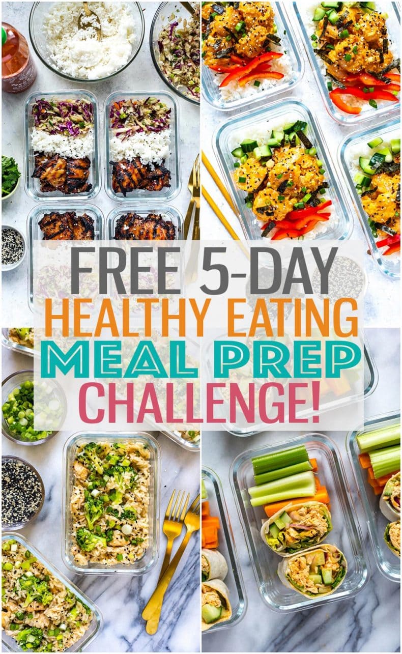 Get started with meal prep and meal planning with this Healthy Eating Challenge! This free 5-day email series includes free printable PDFs and will walk you through the quickest meal prep process so you can save time and money #mealprep #healthyeatingchallenge #cleaneating