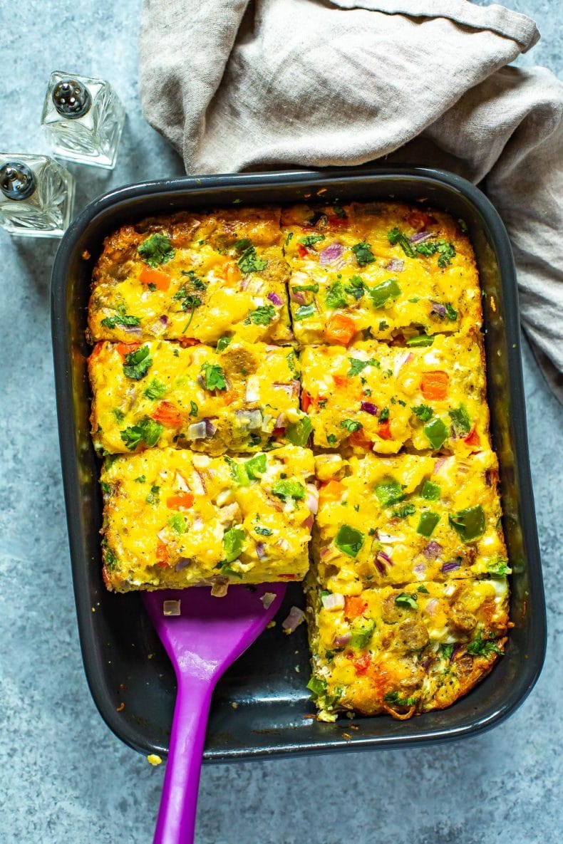 removing serving of hashbrown casserole from pan