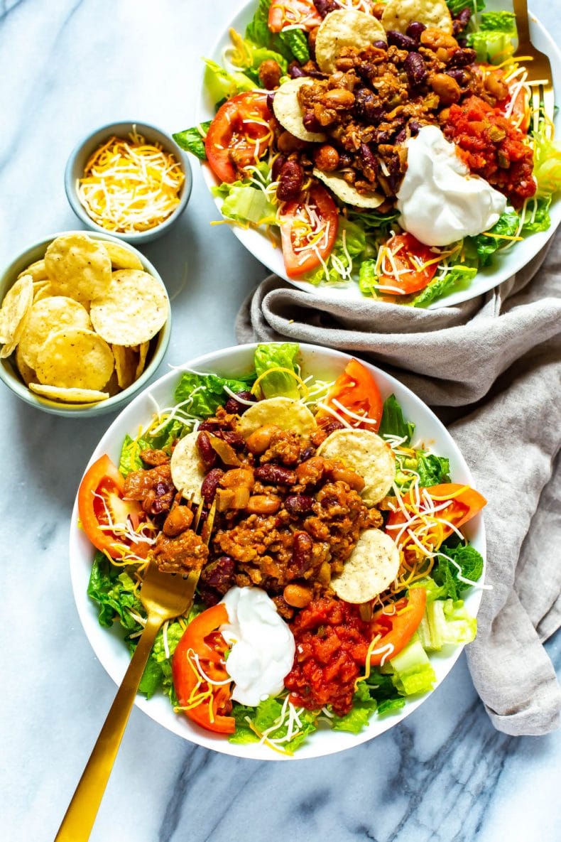 homemade version of Wendy's taco salad, served in a bowl