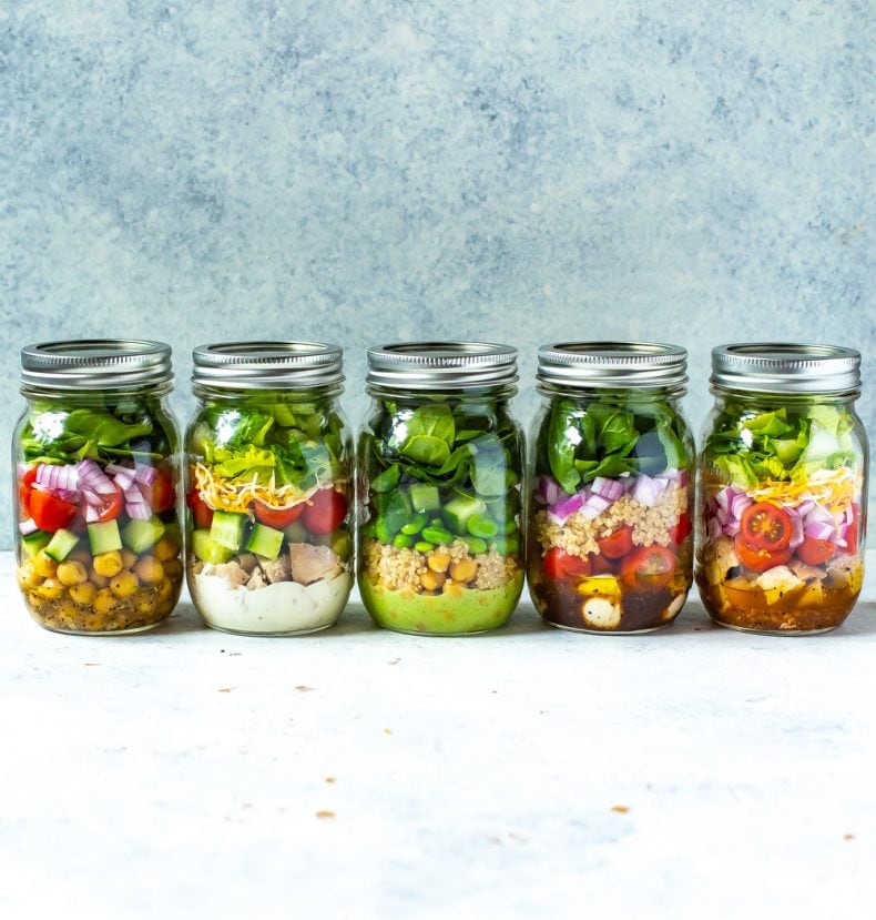 Mediterranean Mason Jar Salads - Eat Yourself Skinny