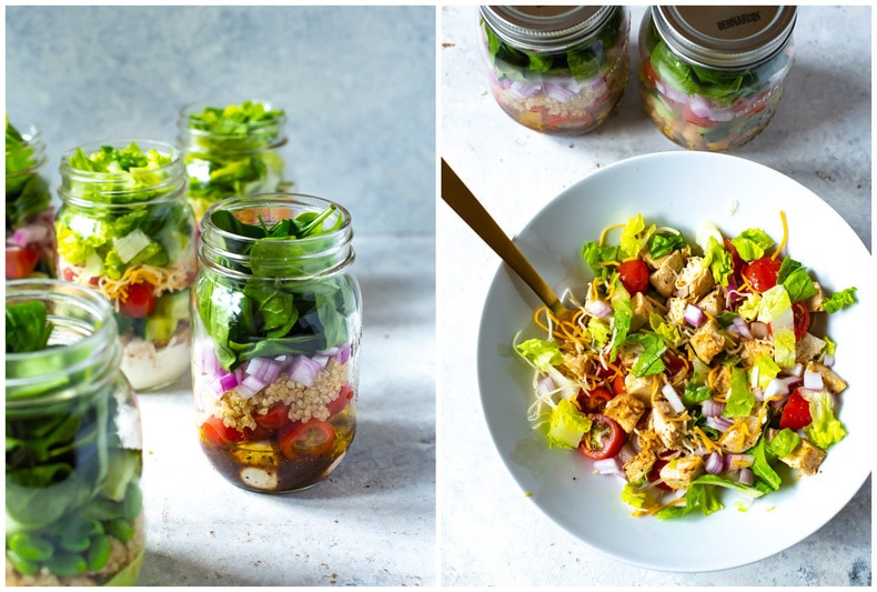 5 Mix & Match Mason Jar Salad Recipes {Healthy Lunches}