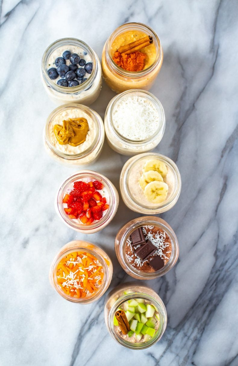 Overnight Oatmeal Jars, 3 ways - Family Food on the Table