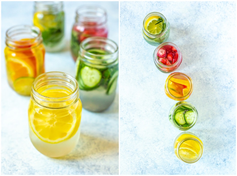 lemon infused water and 4 other fruit and vegetable waters
