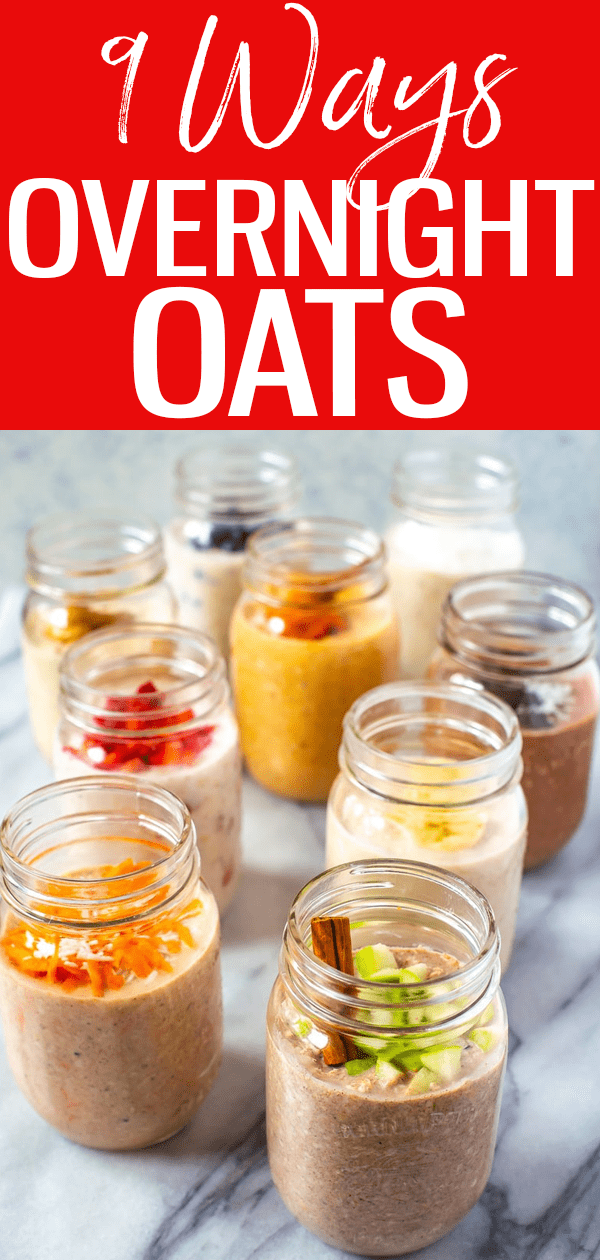These Overnight Oats recipes are perfect for busy mornings when you don't have time for breakfast – try these 9 recipes to get get started! #overnightoats #masonjar #mealprep