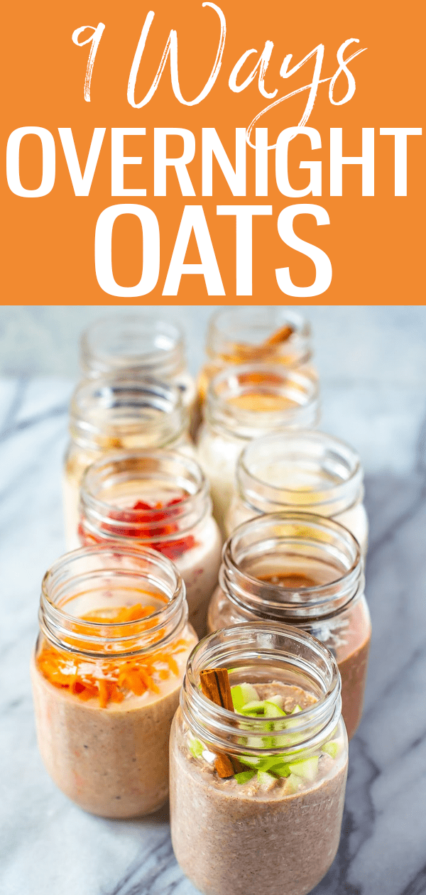 These Overnight Oats recipes are perfect for busy mornings when you don't have time for breakfast – try these 9 recipes to get get started! #overnightoats #masonjar #mealprep