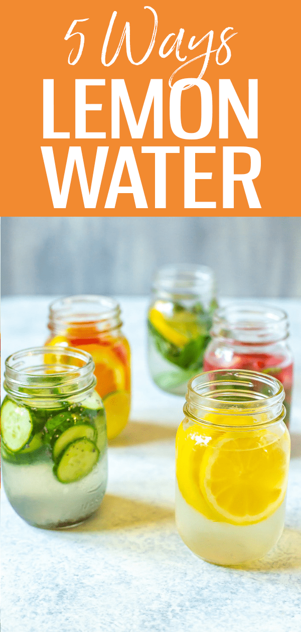 These 5 Lemon Water Recipes are the best way to start your day! From adding berries to fresh herbs, you'll learn about all the benefits. #lemonwater #waterinfusions