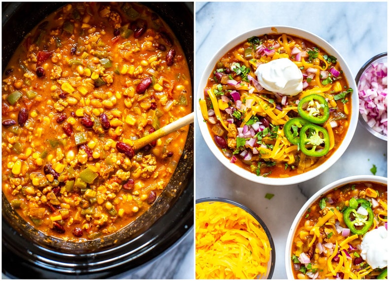 Healthy, Flavourful Slow Cooker Turkey Chili