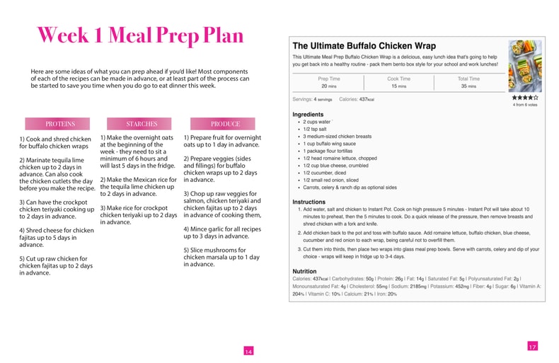 meal prep plan ebook