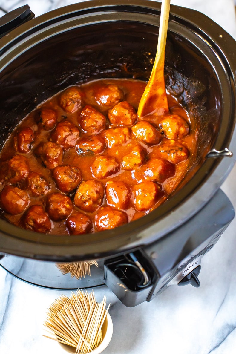 Honey Garlic BBQ Crockpot Meatballs