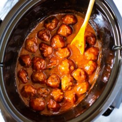 Honey Garlic BBQ Crockpot Meatballs