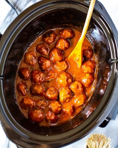 Honey Garlic BBQ Crockpot Meatballs