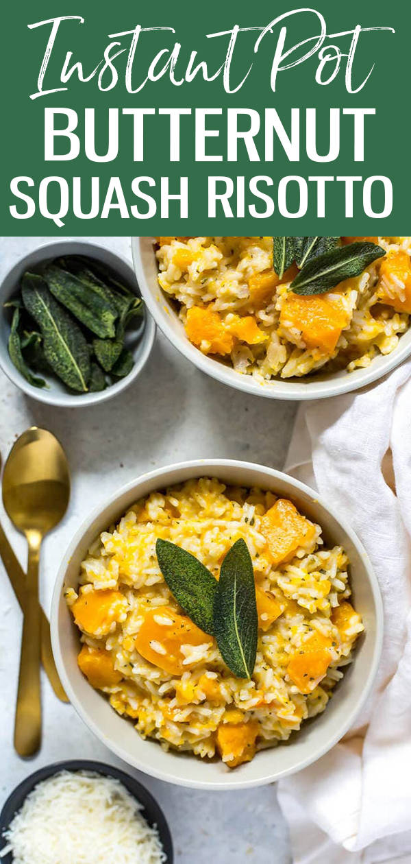 This Instant Pot Butternut Squash Risotto is a delicious, flavourful take on a fall risotto with crispy sage, shallots and garlic. #instantpot #butternutsquash