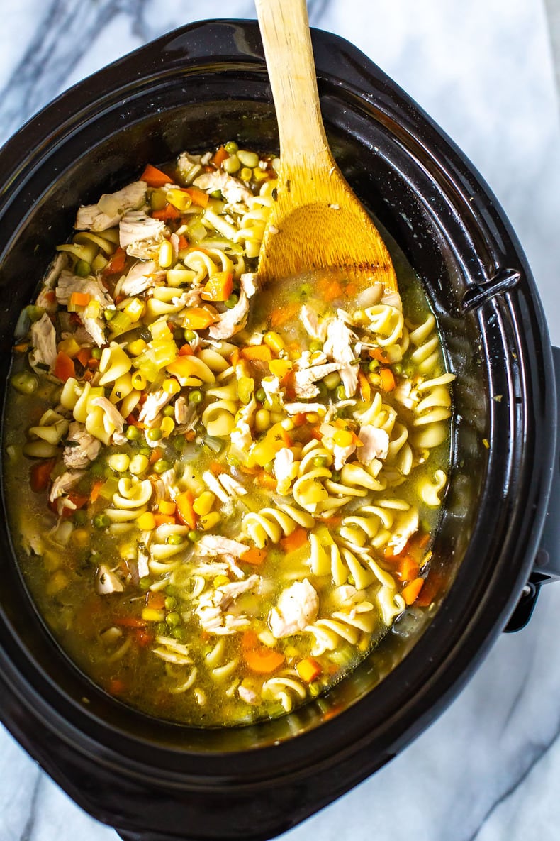 Easy Crockpot Chicken Noodle Soup - The Girl on Bloor