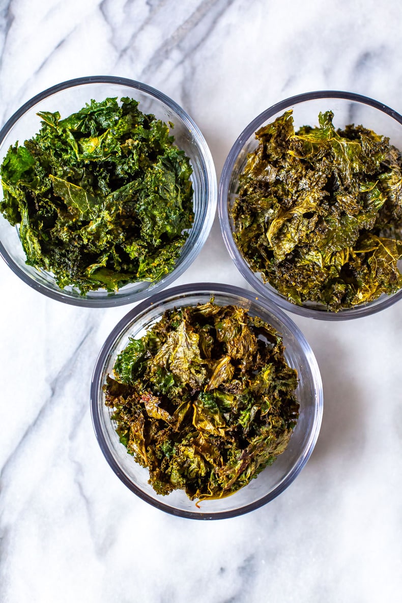 Kale chips 3 ways