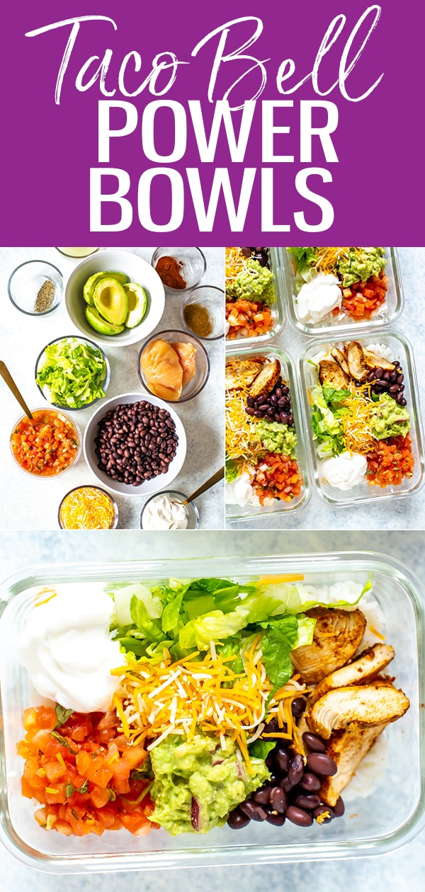 This Taco Bell Power Bowl is the perfect meal prep idea and is a healthier Taco Bell copycat you can easily make at home in about 30 minutes! #tacobell #powerbowl