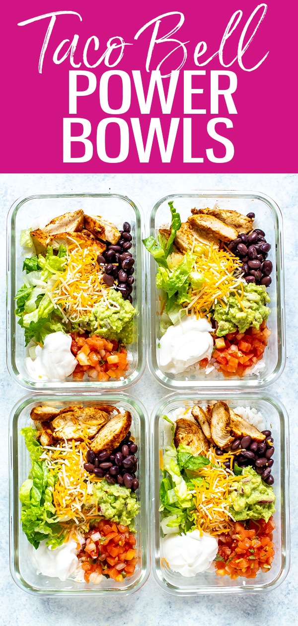 This Taco Bell Power Bowl is the perfect meal prep idea and is a healthier Taco Bell copycat you can easily make at home in about 30 minutes! #tacobell #powerbowl
