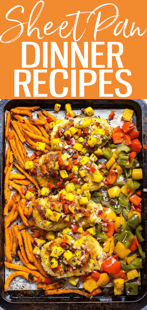 The oven does all the work for you with these Easy Sheet Pan Dinners. These healthy dinner ideas are a great way to clean out your fridge! #sheetpan #dinnerrecipes