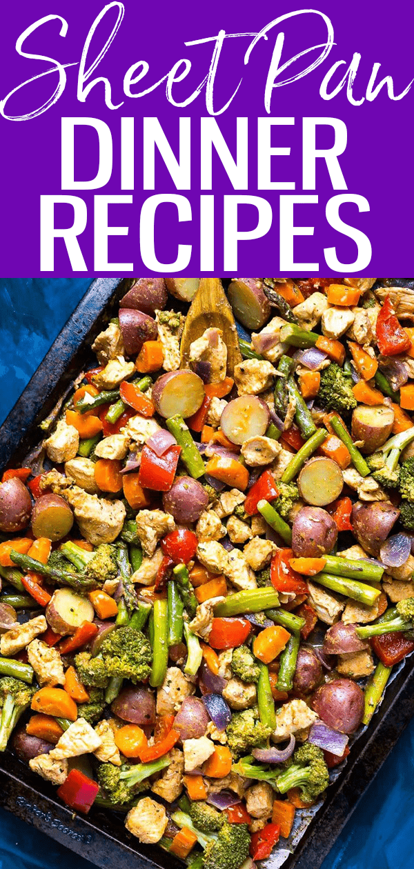 The oven does all the work for you with these Easy Sheet Pan Dinners. These healthy dinner ideas are a great way to clean out your fridge! #sheetpan #dinnerrecipes