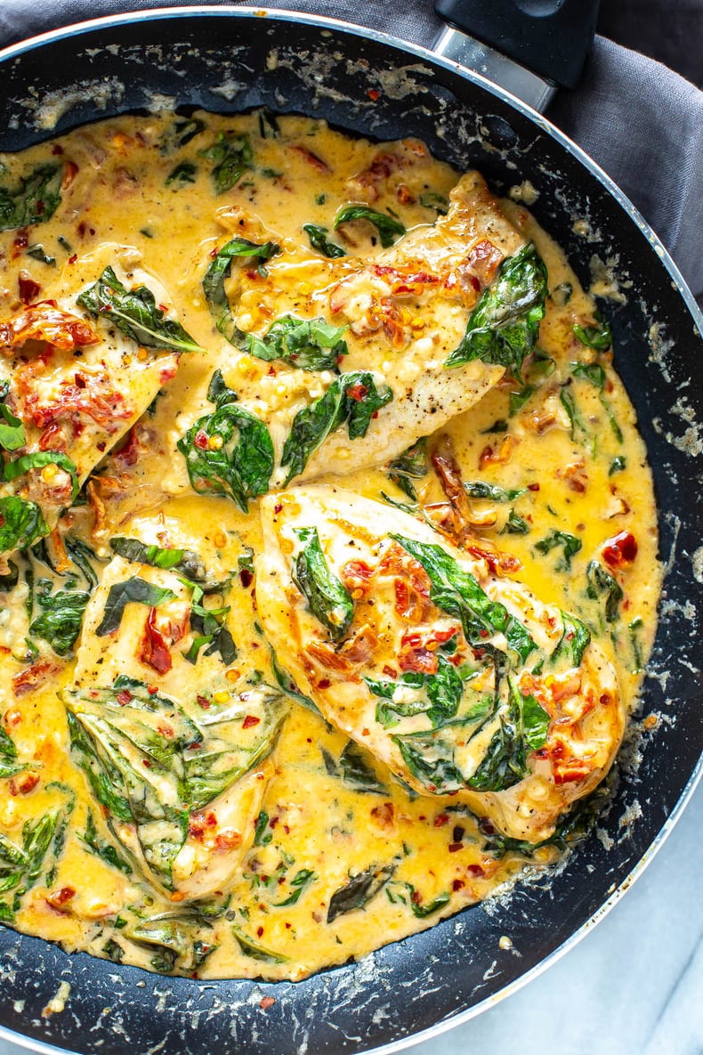 Creamy Basil Chicken Skillet