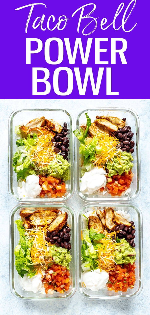 A Taco Bell Power Bowl is the perfect meal prep idea and is a healthier Taco Bell copycat recipe you can easily make at home in about 30 minutes! #tacobell #powerbowl