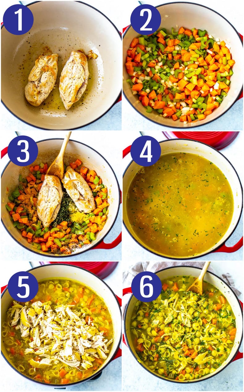 Step by step instructions for making chicken soup