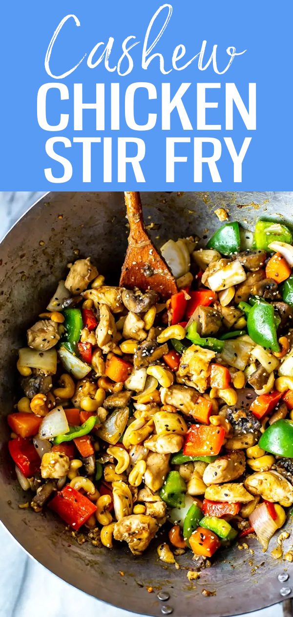 Cashew Chicken Stir Fry is better than takeout, and the perfect meal prep idea. You probably already have the sauce ingredient on hand too! #cashewchicken #stirfry