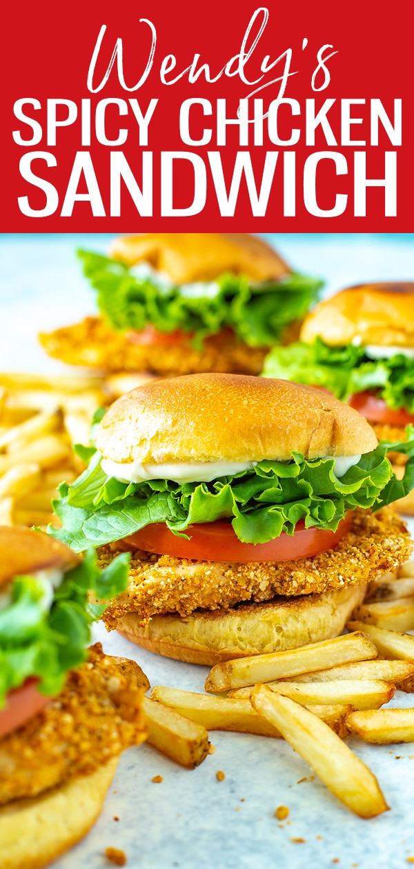This Wendy's Spicy Chicken Sandwich copycat is cooked in an Air fryer to make it healthier, but there are oven and skillet instructions too! #wendys #spicychickensandwich