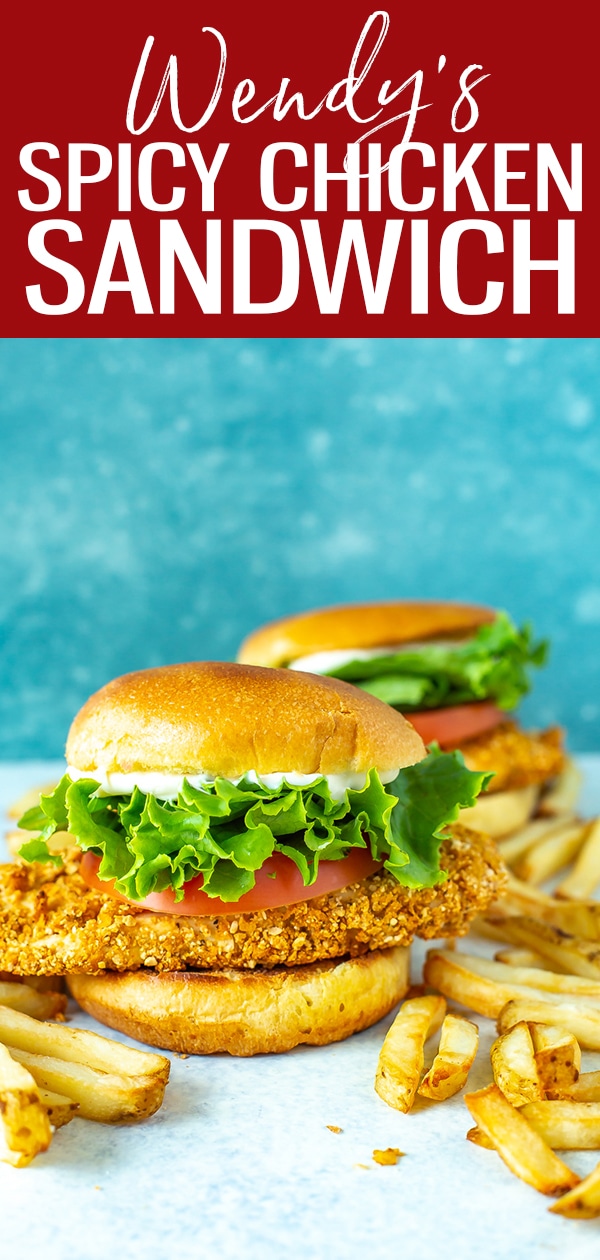 This Wendy's Spicy Chicken Sandwich copycat is cooked in an Air fryer to make it healthier, but there are oven and skillet instructions too! #wendys #spicychickensandwich
