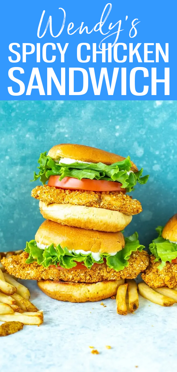This Wendy’s Spicy Chicken Sandwich is a perfect copycat made healthier with the Air Fryer – you can make it in the oven or skillet, too! #wendys #spicychickensandwich