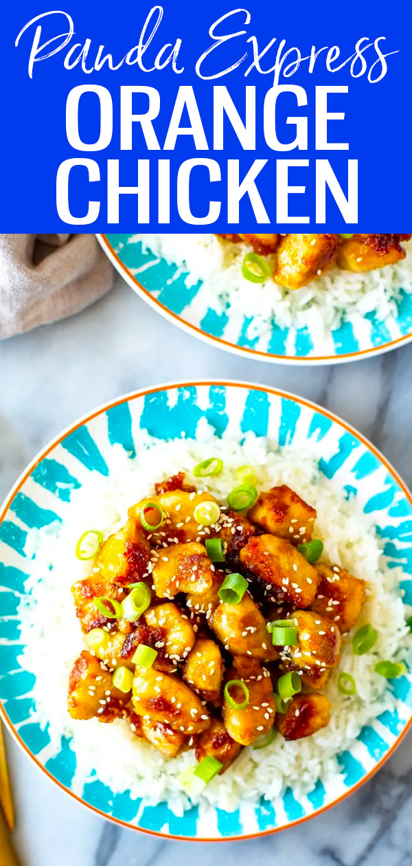 This Panda Express Orange Chicken recipe tastes just like the takeout version with crispy chicken tossed in a sweet and spicy orange sauce. #pandaexpress #orangechicken