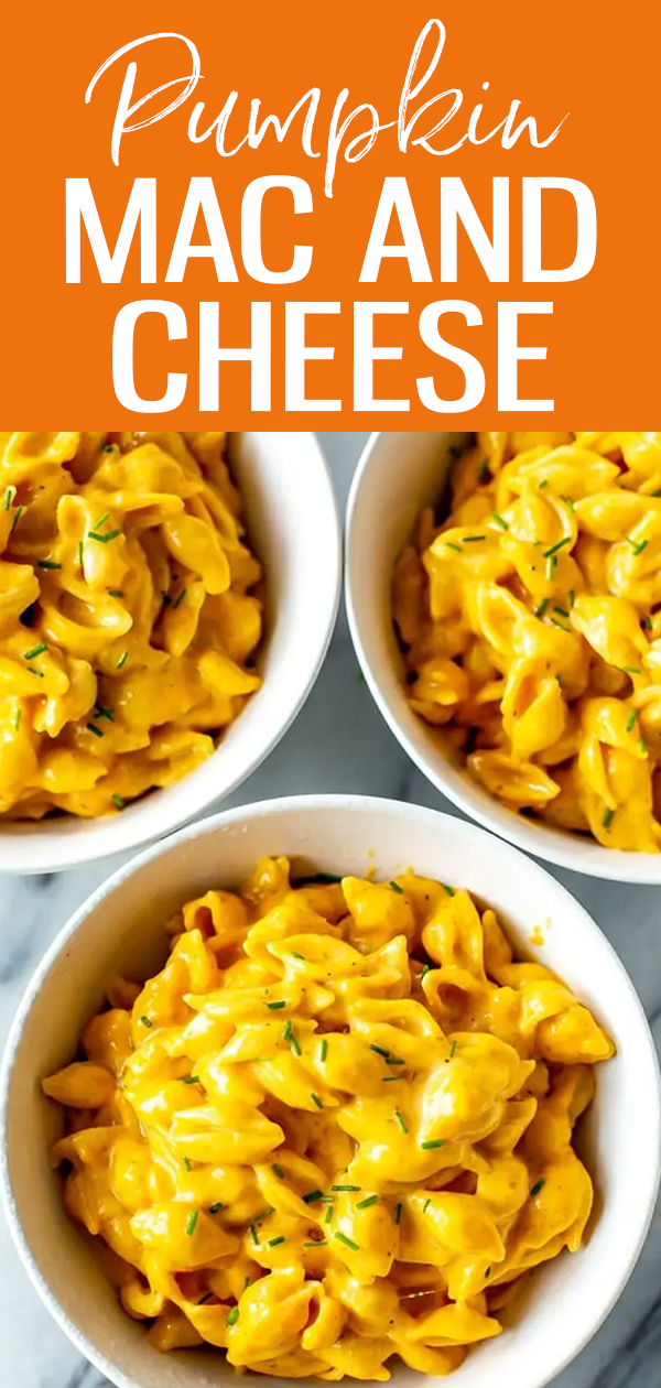 This is the creamiest Pumpkin Mac and Cheese in existence! The secret to the creaminess is evaporated milk - it's perfect for the holidays. #pumpkinmacandcheese #mealprep