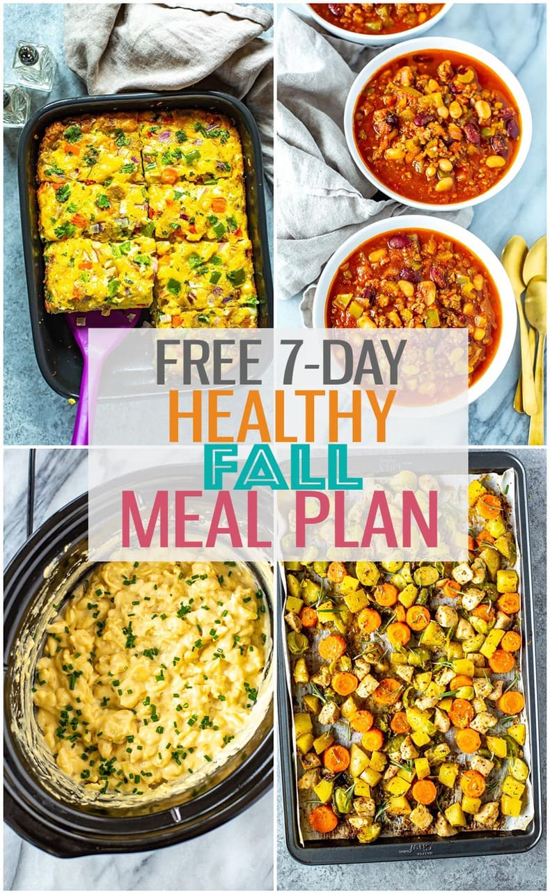 weekly meal plan collage