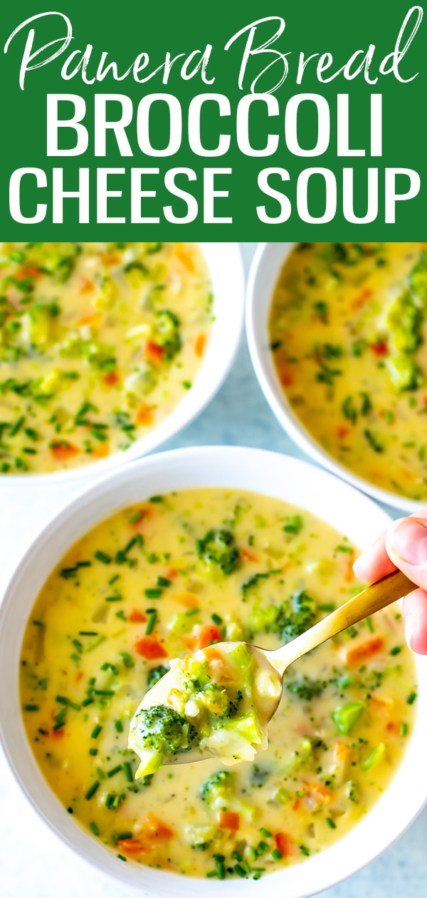 This Panera Broccoli Cheddar Soup is a perfect copycat of the version at Panera Bread - it's a delicious, creamy soup that also freezes well. #panerabread #broccolicheesesoup