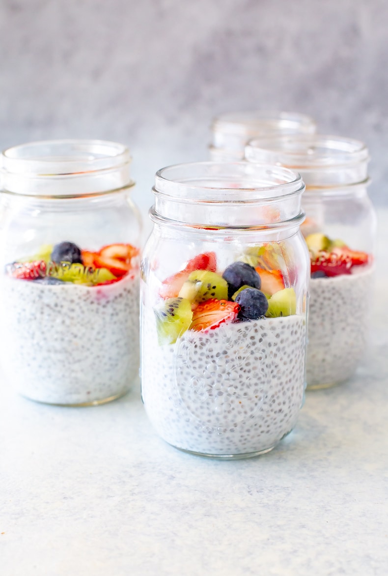 Grab & GO! Chia Seed Pudding in Mason Jar