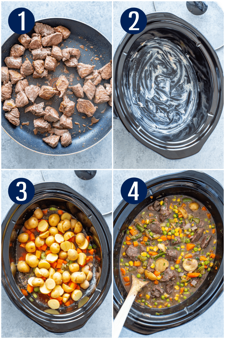 Crockpot Beef Stew Four Steps
