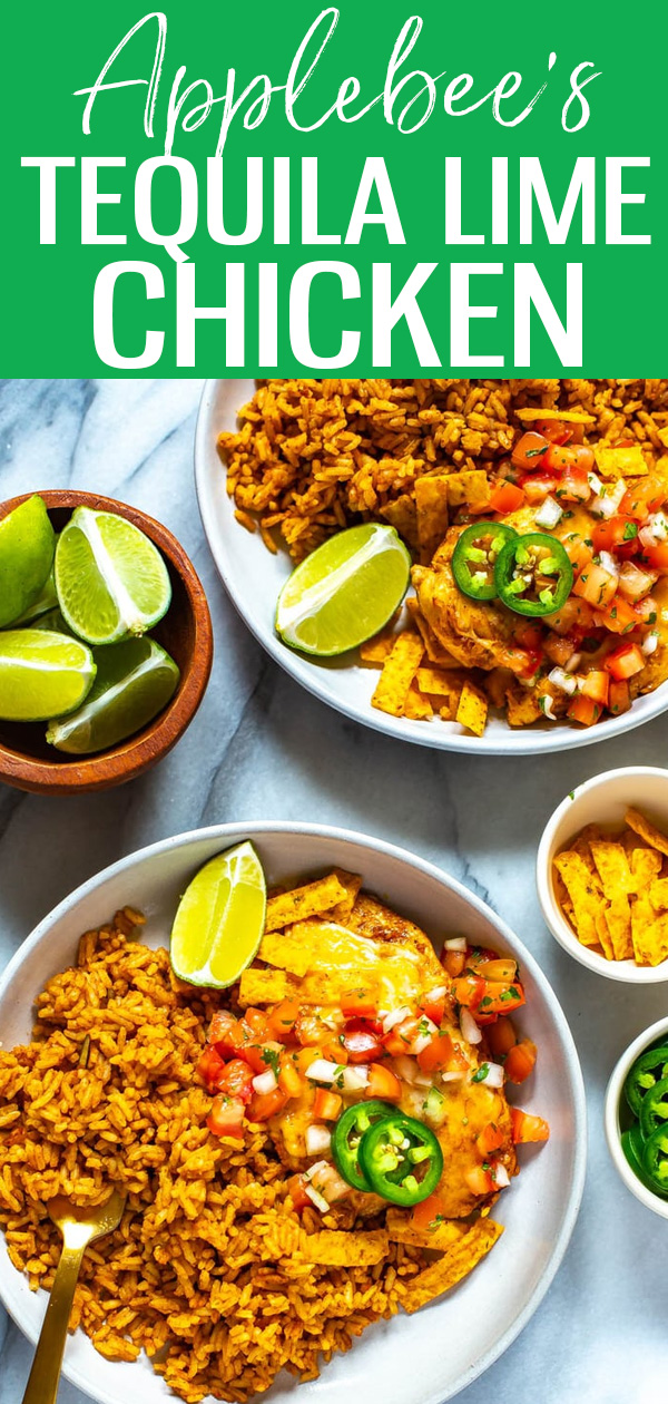 This Tequila Lime Chicken is inspired by Applebee's Fiesta Lime Chicken. It's a tasty Tex Mex dinner idea that's great for meal prep! #tequilalimechicken #fiestachicken #applebees