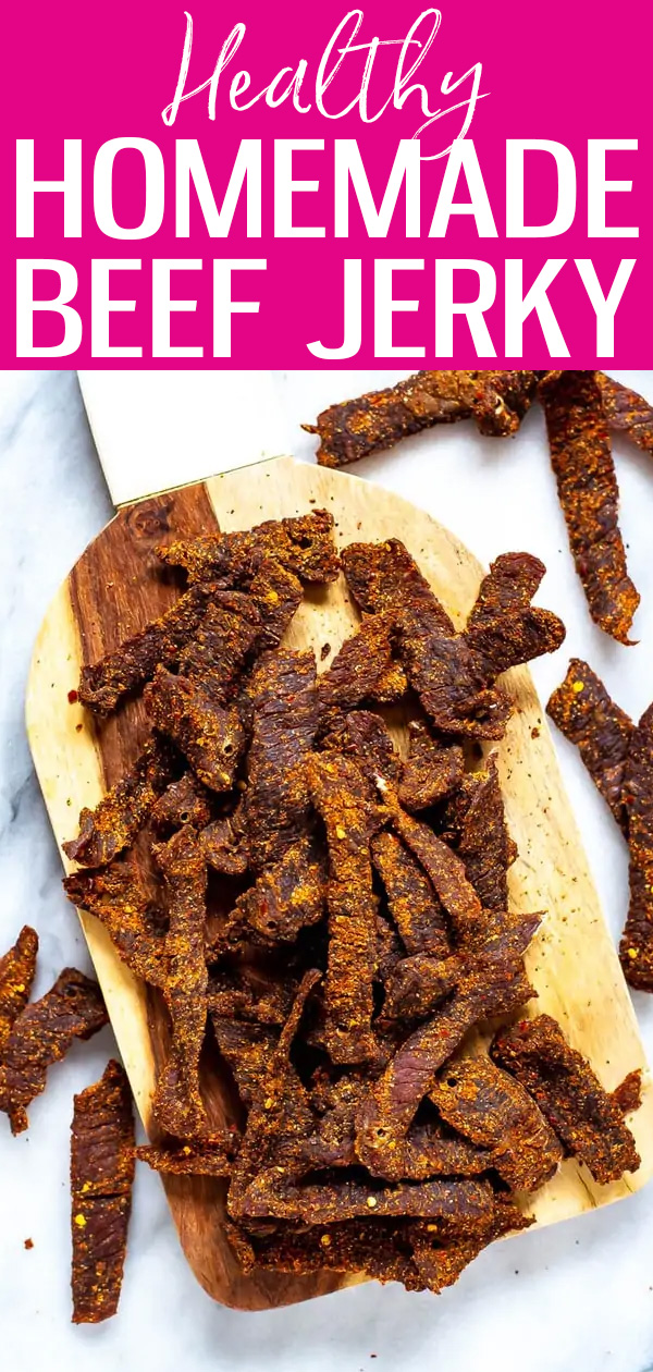 My Healthy Homemade Beef Jersey is an easy and cheap snack recipe – all you need to do is bake it in the oven on low! #mealprep #beefjerky