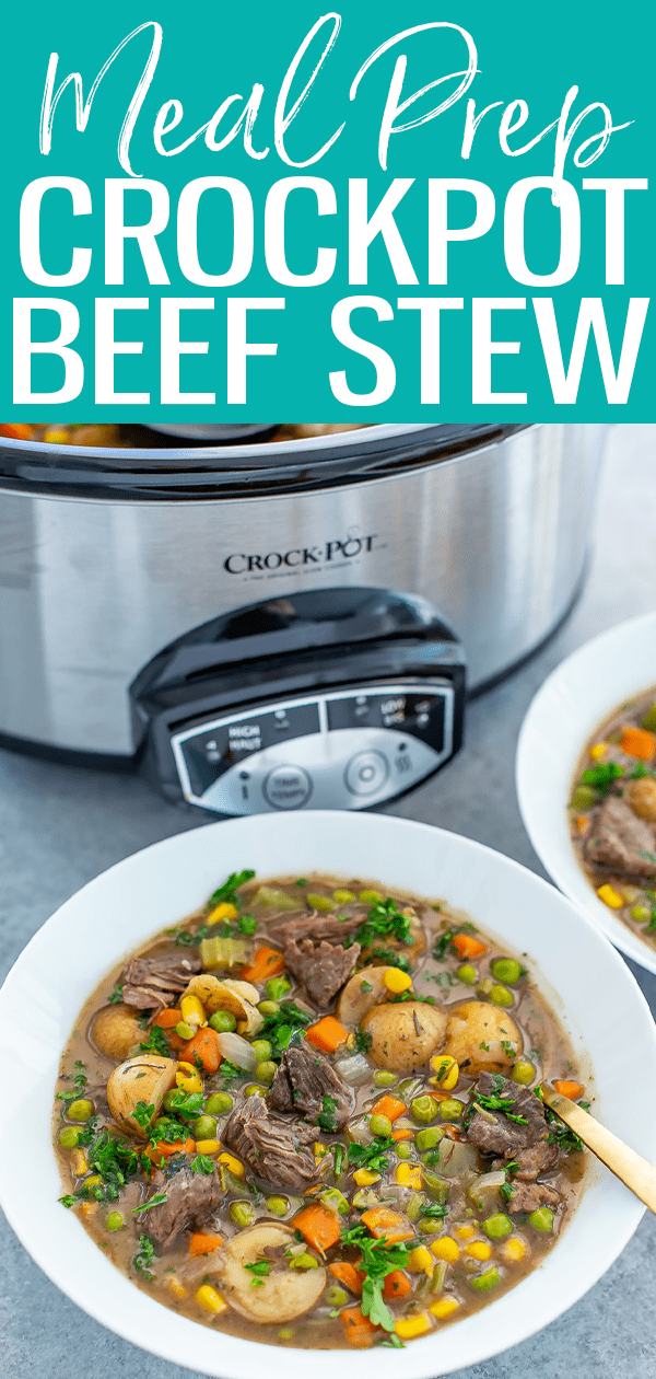 This is the most delicious Crockpot Beef Stew - the beef is fall apart tender, and it is the ultimate comfort food for fall and winter. #Crockpot #BeefStew