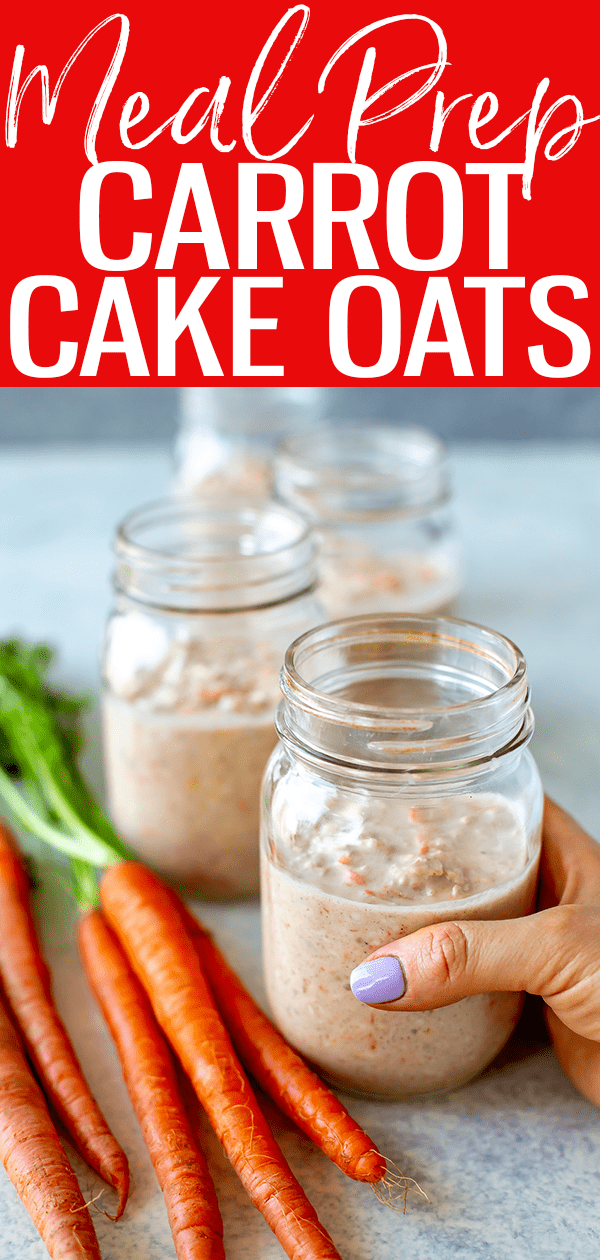These Carrot Cake Overnight Oats are a healthy way to enjoy the flavours of your favourite cake without any of the guilt! #overnightoats #carrotcake