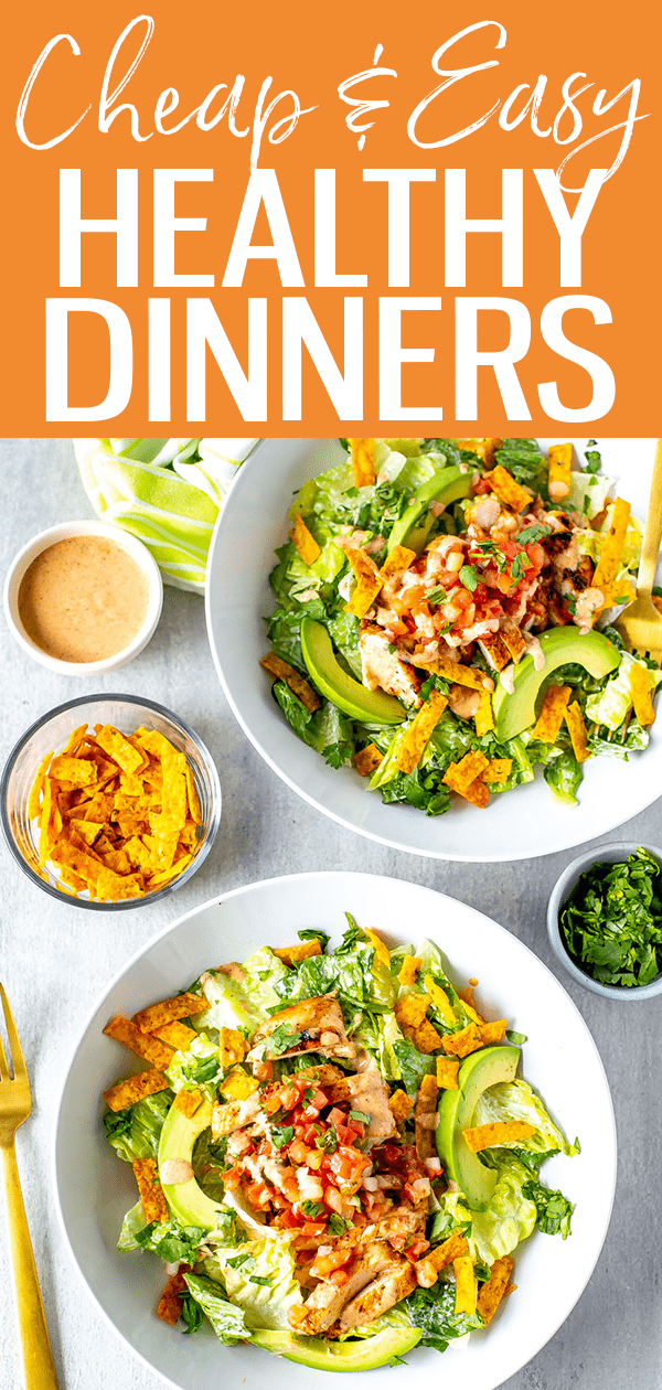 Eating healthy on a budget can be tricky but meal planning helps immensely – enjoy these cheap dinner ideas to get you started! #budgetdinners #healthydinner