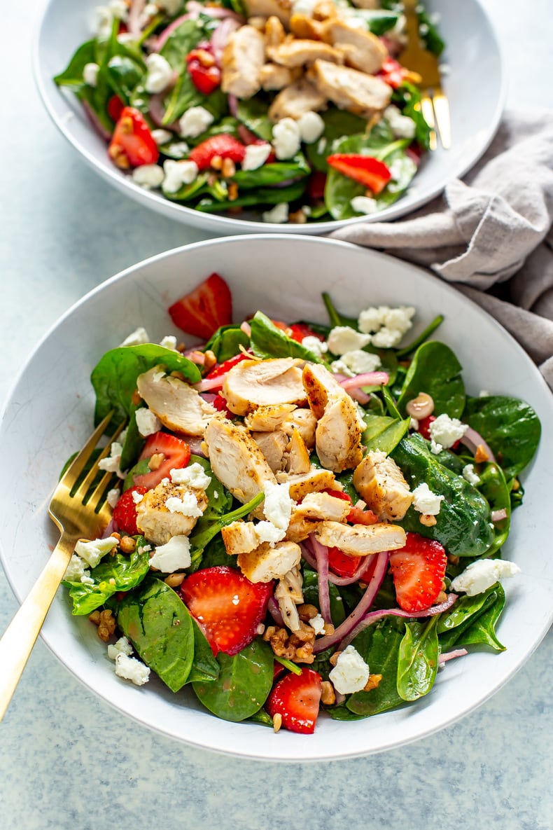 Strawberry Spinach Salad with Chicken - The Girl on Bloor