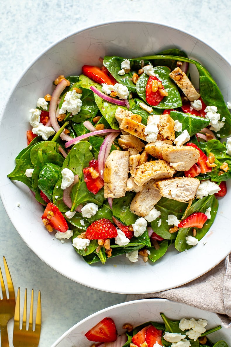 Strawberry Spinach Salad with Chicken