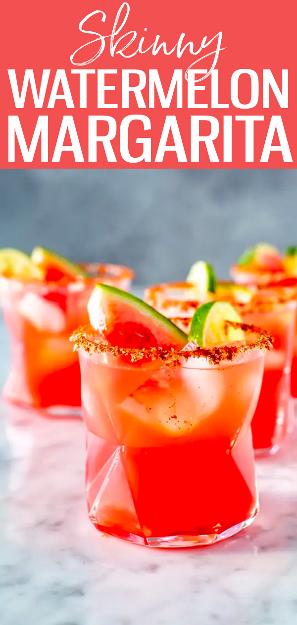 This is the BEST Skinny Watermelon Margarita recipe on the internet, made with just three simple ingredients: tequila, watermelon and limes! #skinnymargarita #watermelon