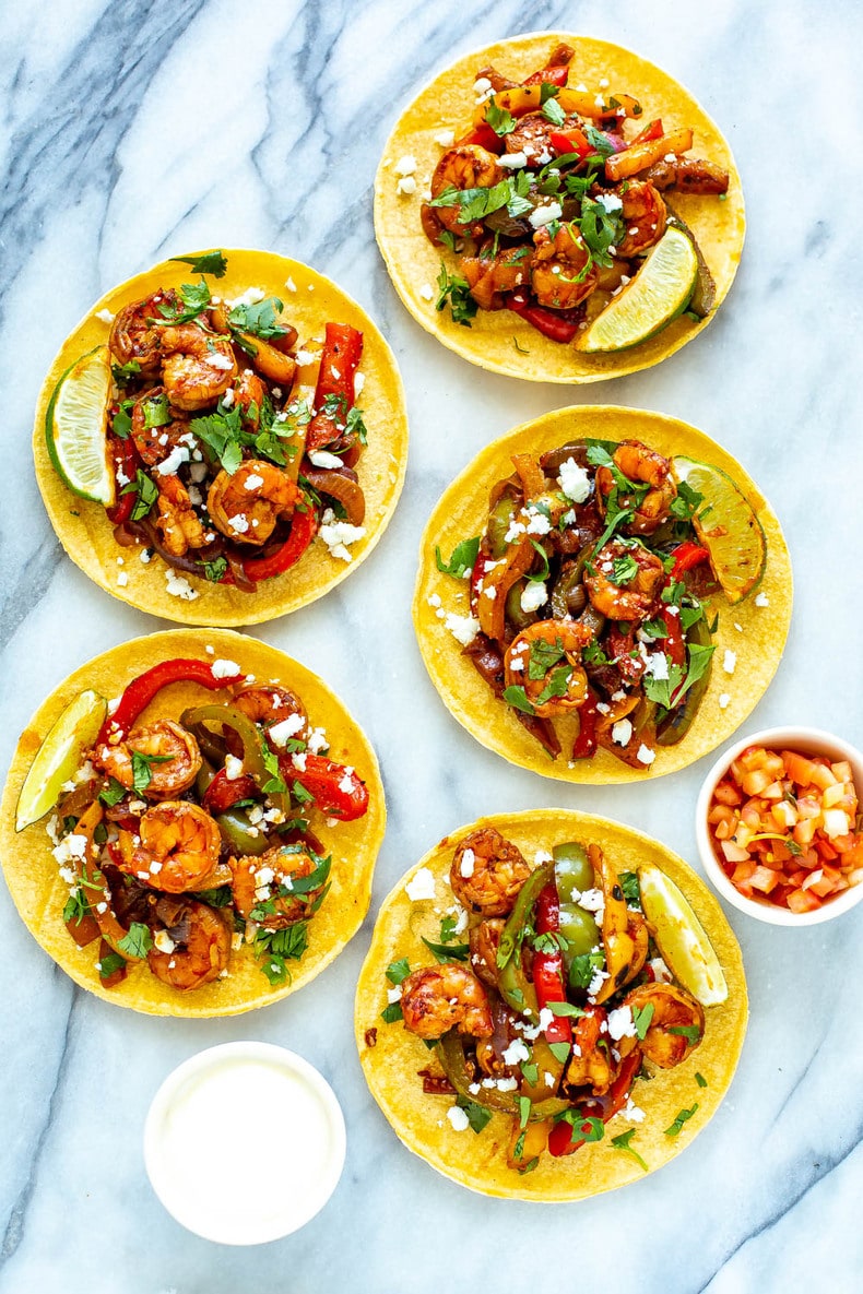 Skillet Shrimp Fajitas