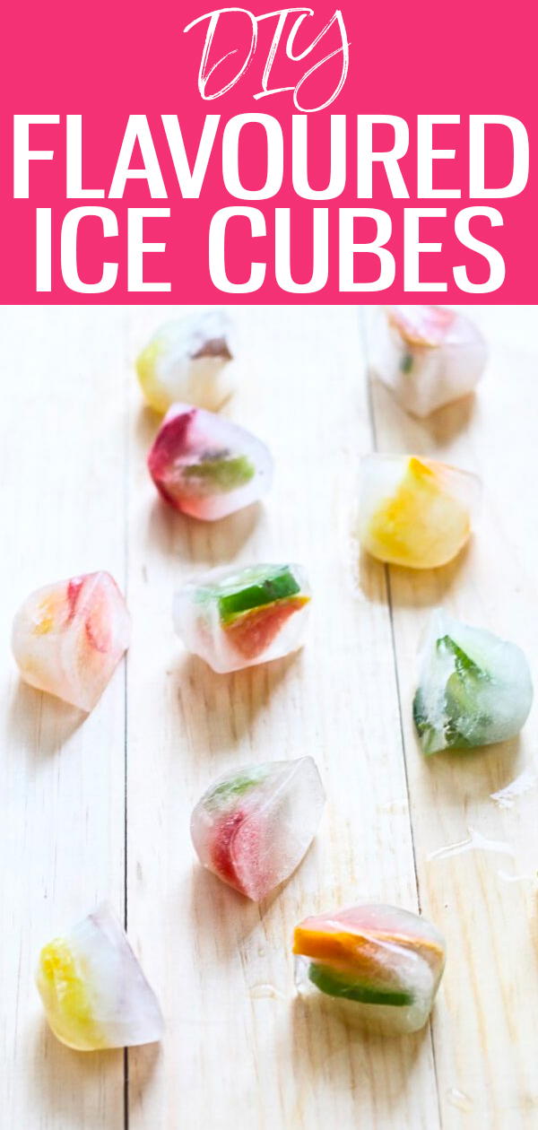 These DIY Flavoured Ice Cubes are SO fun for summer and adding some flavour to water and cocktails with fruit, jalapenos, herbs and more! #flavouredicecubes #fruitinfusion