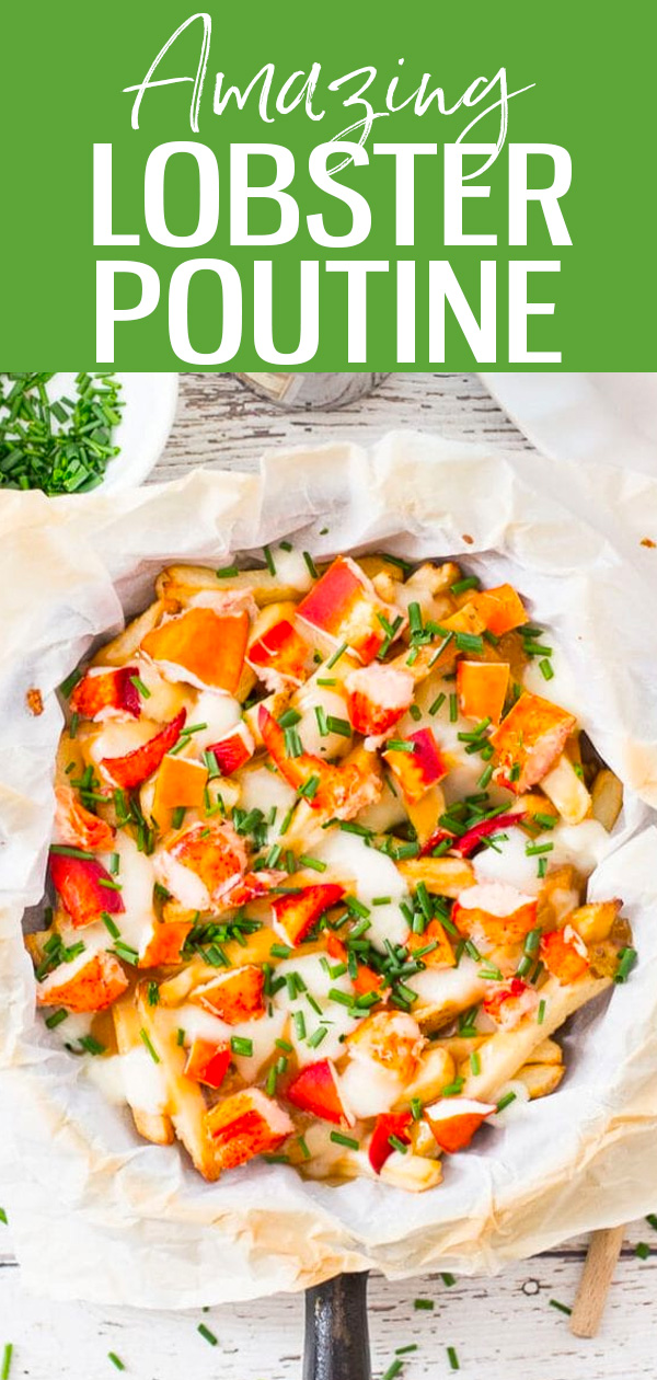 This Homemade Lobster Poutine is an East Coast twist on a Quebecois classic – it’s the perfect indulgent dish to make this Canada Day! #canadaday #lobsterpoutine