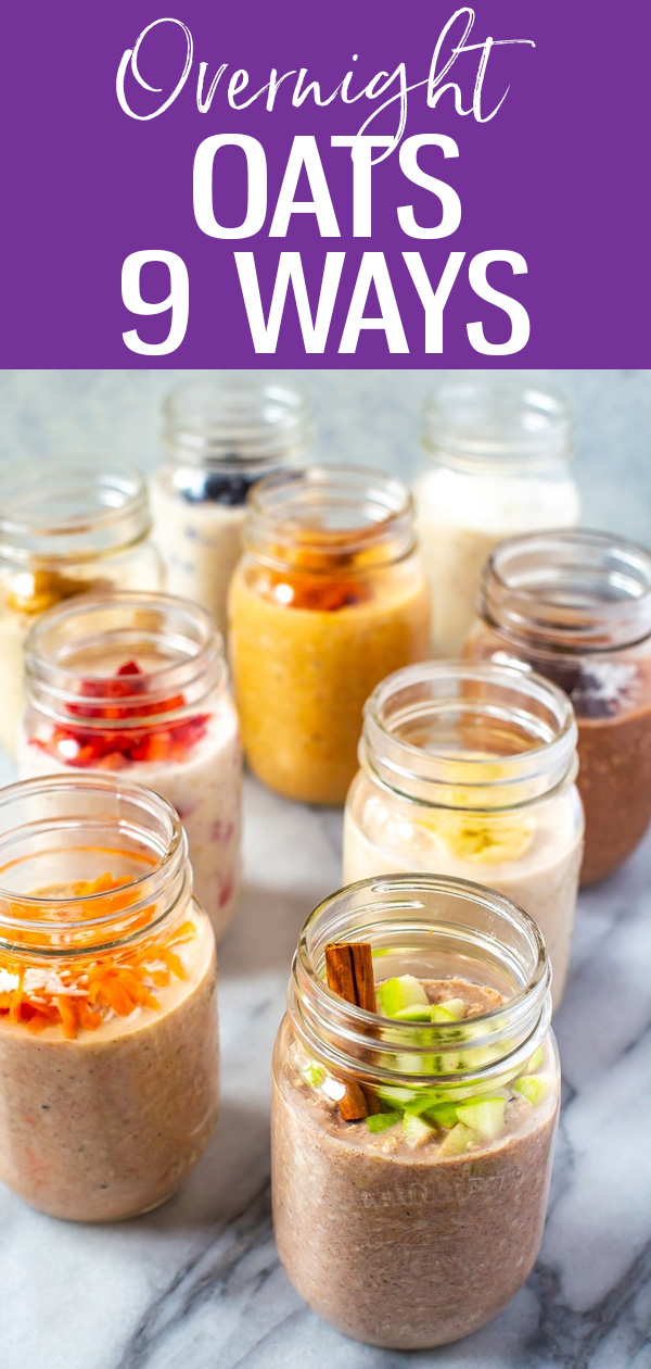 These Overnight Oats recipes are perfect for busy mornings when you don't have time for breakfast - try these 9 recipes to get started! overnightoats #masonjar #mealprep