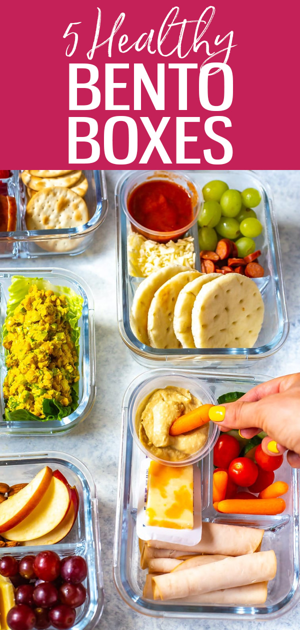 These Healthy Bento Lunch Box Recipes are the perfect grab-and-go lunch – make them beforehand and store them in the fridge for up to 5 days! #mealprep #bentoboxes