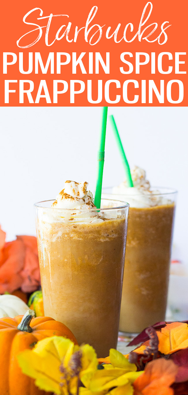 These Starbucks Pumpkin Spice Frappuccinos are a tasty spin on a fall fave – they’re perfect for iced coffee lovers with way less calories! #starbucksrecipes #pumpkinspice